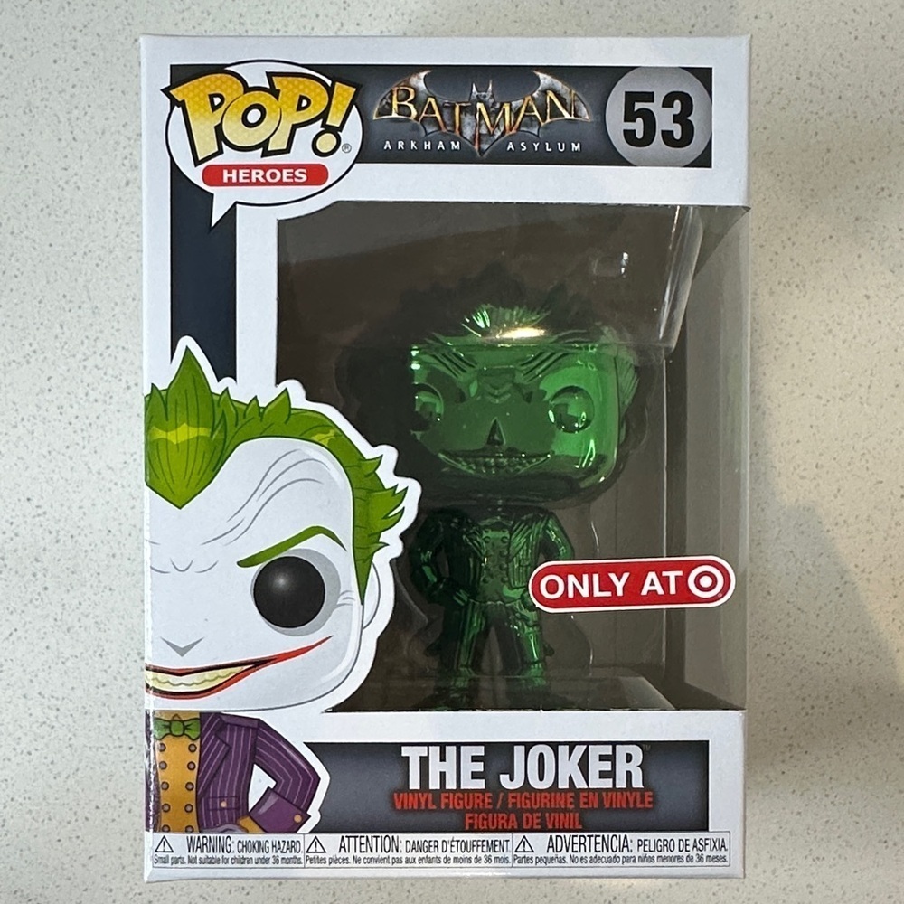 Funko Pop! DC Batman Arkham Asylum #53 The Joker Green Chrome Target Exclusive